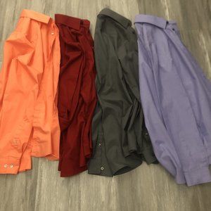 4 Size Small Slim-Fit Dress Shirts (14-14 1/2, 32-33)